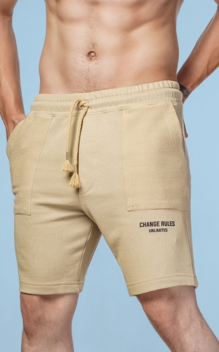 شلوارک مردانه پشت دورس سه نخ كرم چاپدار