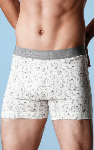 شورت مردانه پادار کش ژاکارد اسپورت طرح هندسی- بسته 2 عددی