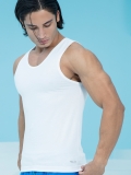زیرپوش مردانه رکابی یقه گرد سفید