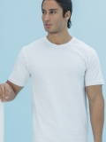 تي شرت يقه گرد سفيد مردانه